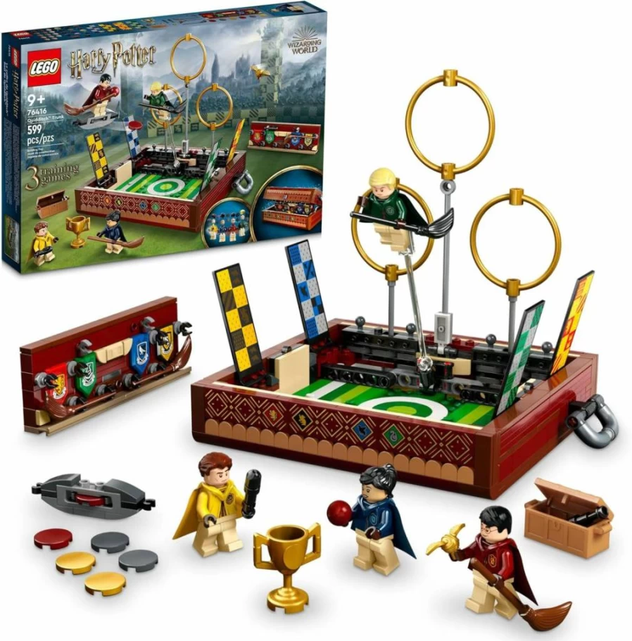 LEGO Harry Potter 76416 Quidditch Trunk Building Set with 4 Customizable Minifigures, Interactive Play Arena, Creative Gift for Kids Ages 9 and Up