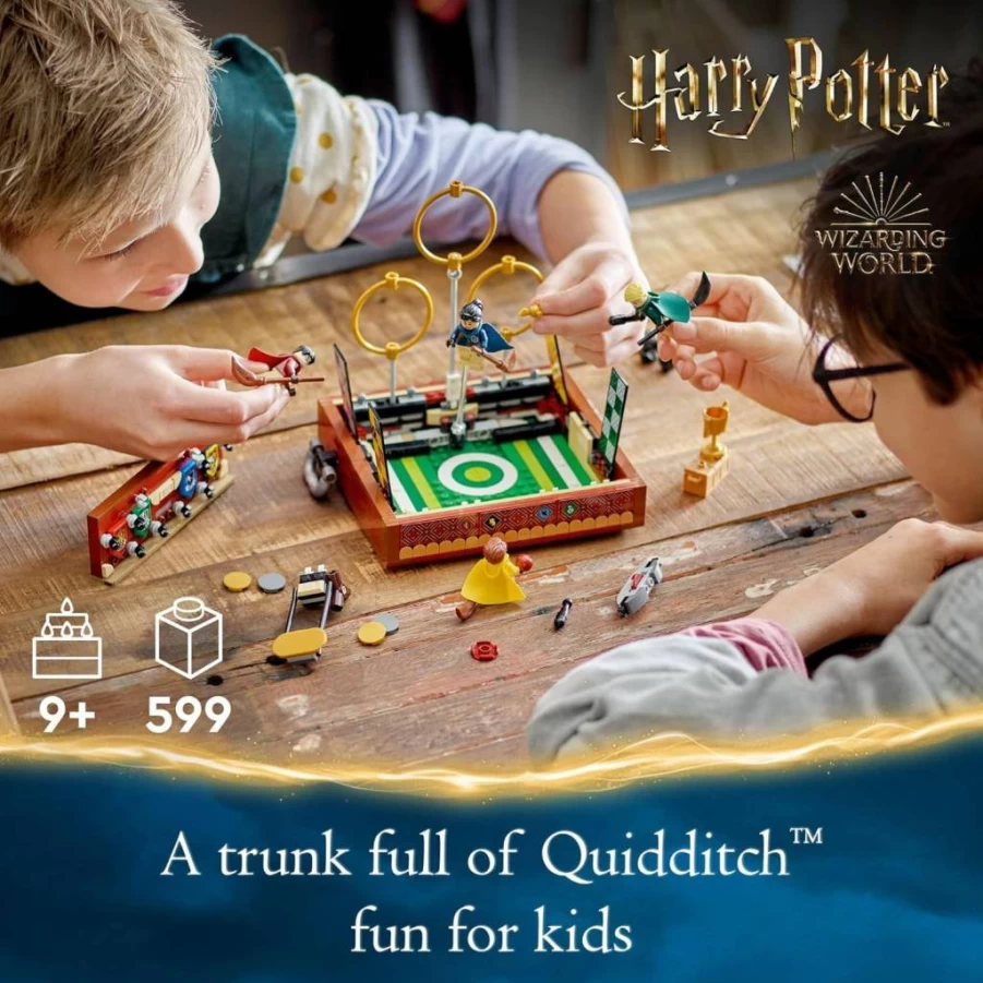 LEGO Harry Potter 76416 Quidditch Trunk Building Set with 4 Customizable Minifigures, Interactive Play Arena, Creative Gift for Kids Ages 9 and Up