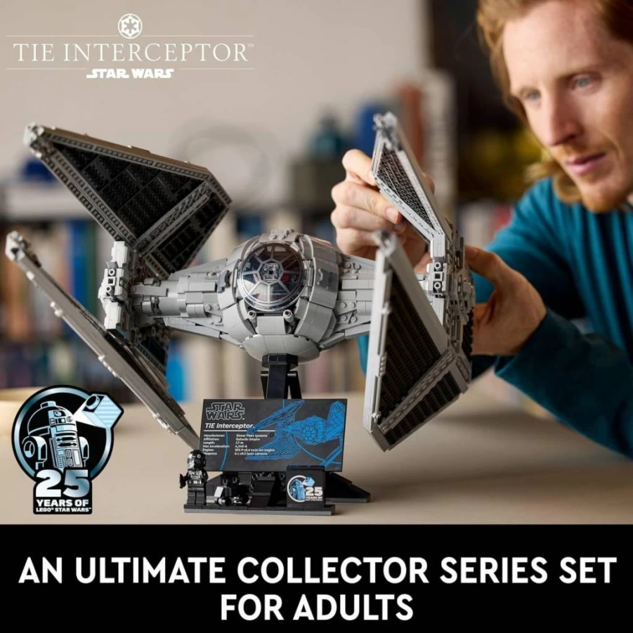 LEGO Star Wars UCS Tie Interceptor 75382 Building Set for Adults with Tie Pilot Minifigure, Ultimate Collector Series Star Wars Model Kit for Display