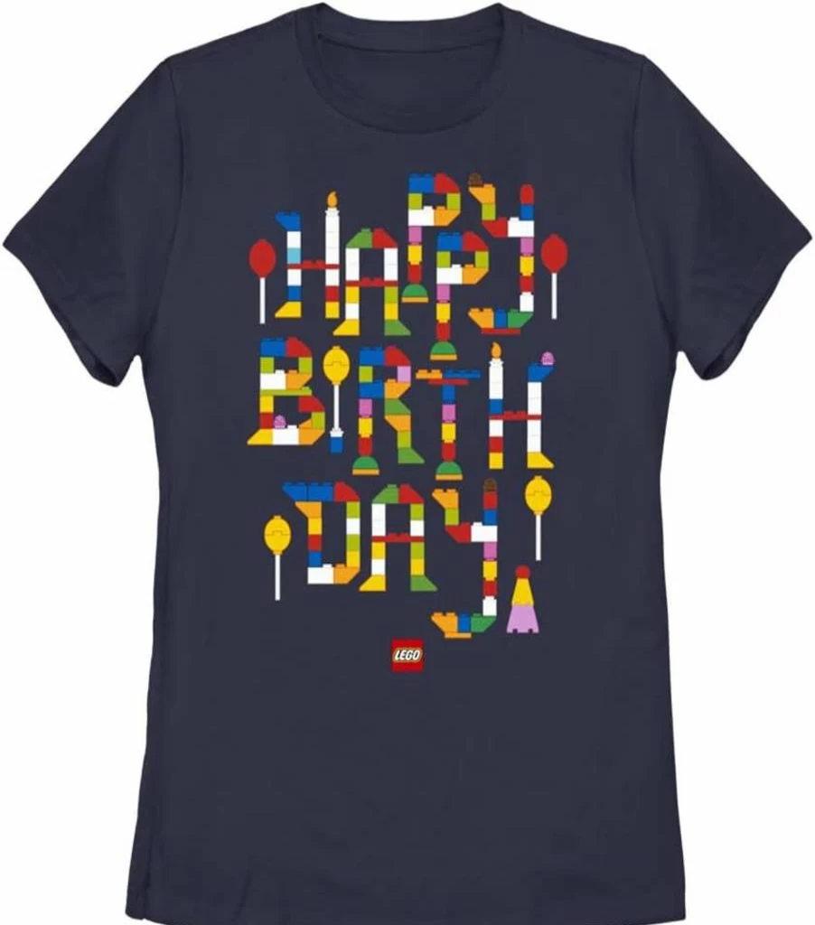 Fifth Sun Lego Building Blocks Themed Birthday T-Shirt for Women - Short Sleeve Graphic Tee