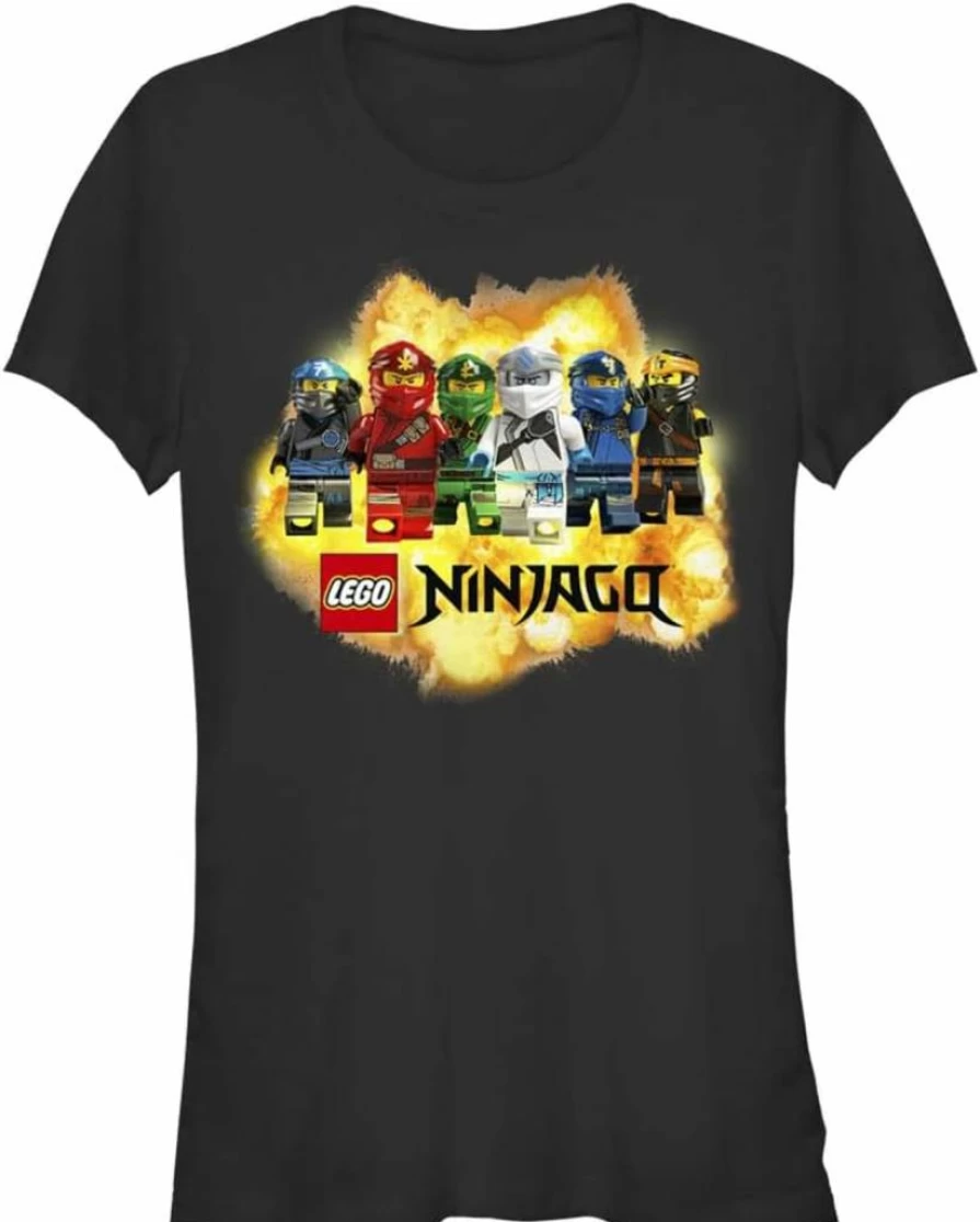 Fifth Sun Women's Lego Ninjago Graphic Short Sleeve Tee Shirt - Ninja Explosion Design