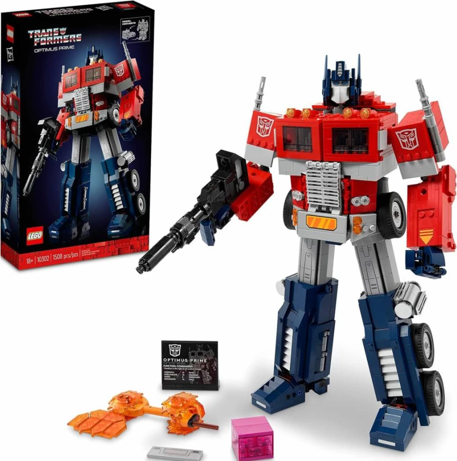 LEGO Icons Optimus Prime 10302 Transformable Building Set for Adults – Collectible 2-in-1 Robot & Truck Model Kit for Display or Play
