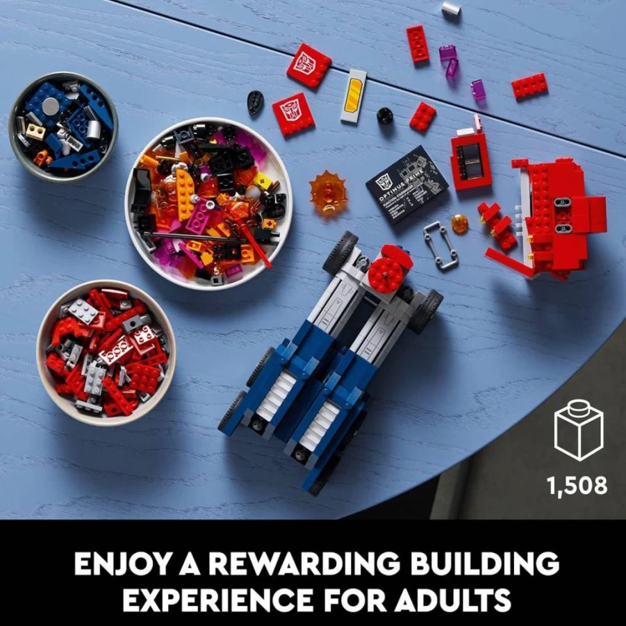 LEGO Icons Optimus Prime 10302 Transformable Building Set for Adults – Collectible 2-in-1 Robot & Truck Model Kit for Display or Play