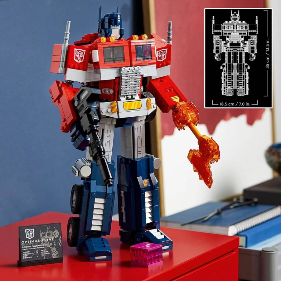 LEGO Icons Optimus Prime 10302 Transformable Building Set for Adults – Collectible 2-in-1 Robot & Truck Model Kit for Display or Play