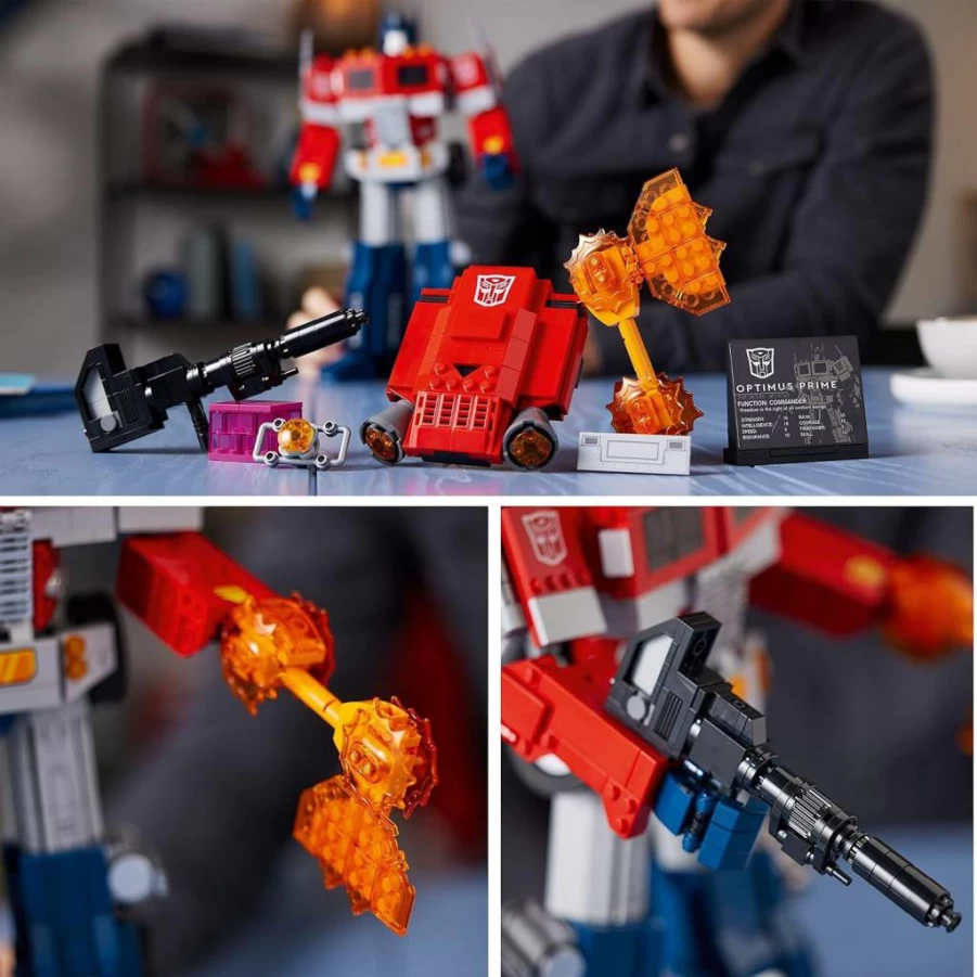 LEGO Icons Optimus Prime 10302 Transformable Building Set for Adults – Collectible 2-in-1 Robot & Truck Model Kit for Display or Play