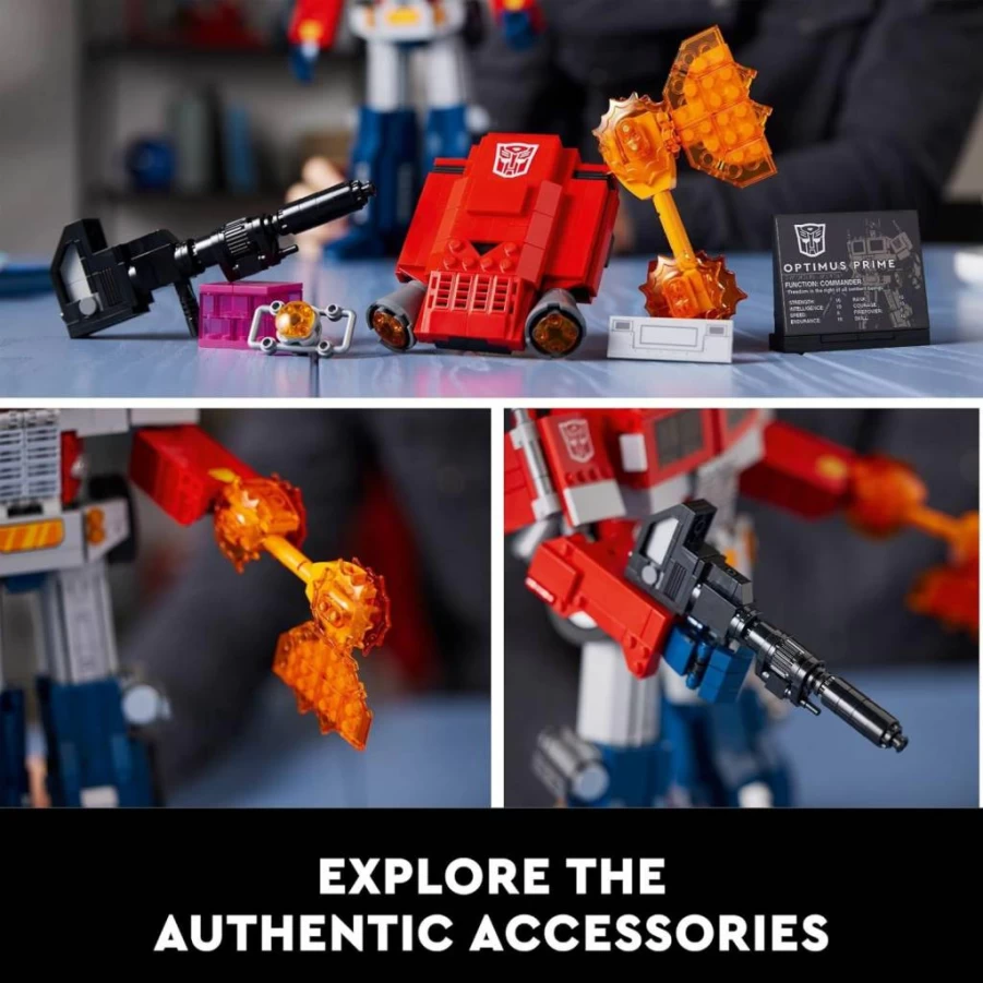 LEGO Icons Optimus Prime 10302 Transformable Building Set for Adults – Collectible 2-in-1 Robot & Truck Model Kit for Display or Play