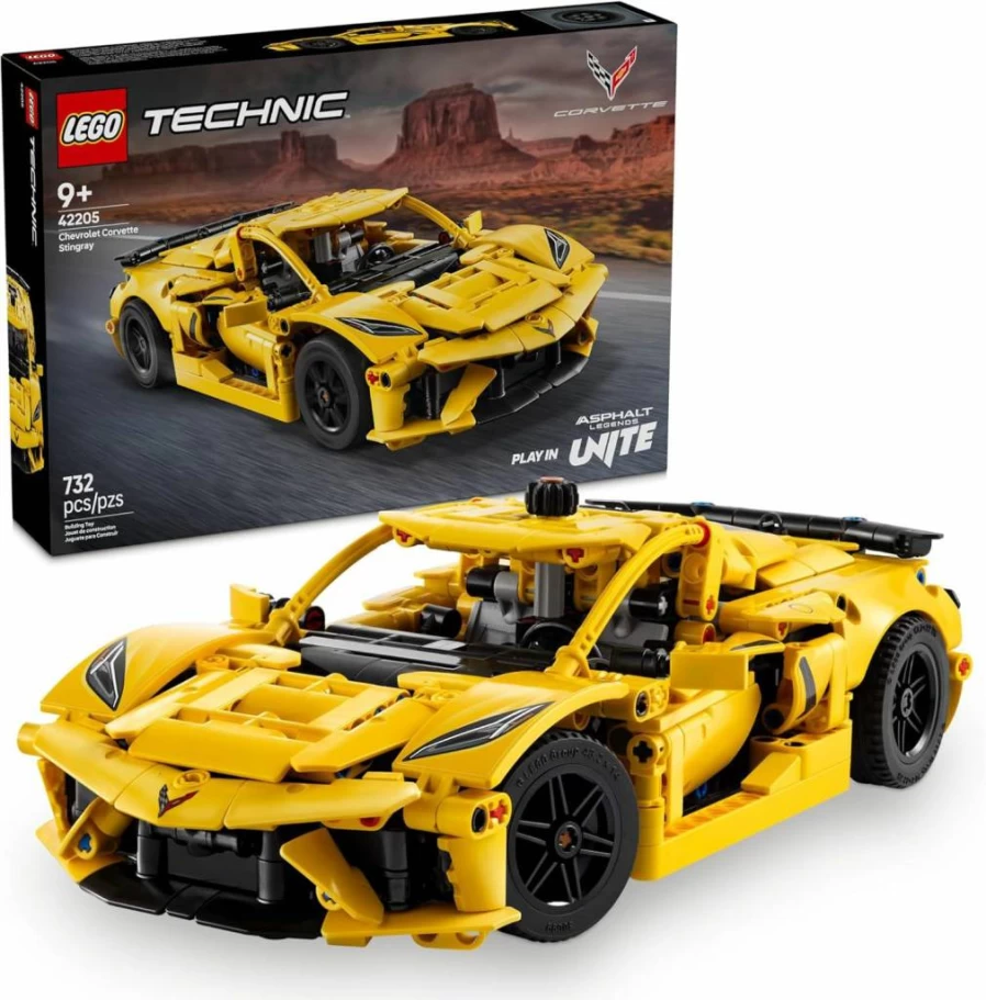LEGO Technic Chevrolet Corvette Stingray 42205 Building Set for Kids & Adults – 1:12 Scale Model Car Kit with 1210 Pieces – STEM Toy for Ages 9+ – Collector’s Display & Gift Idea
