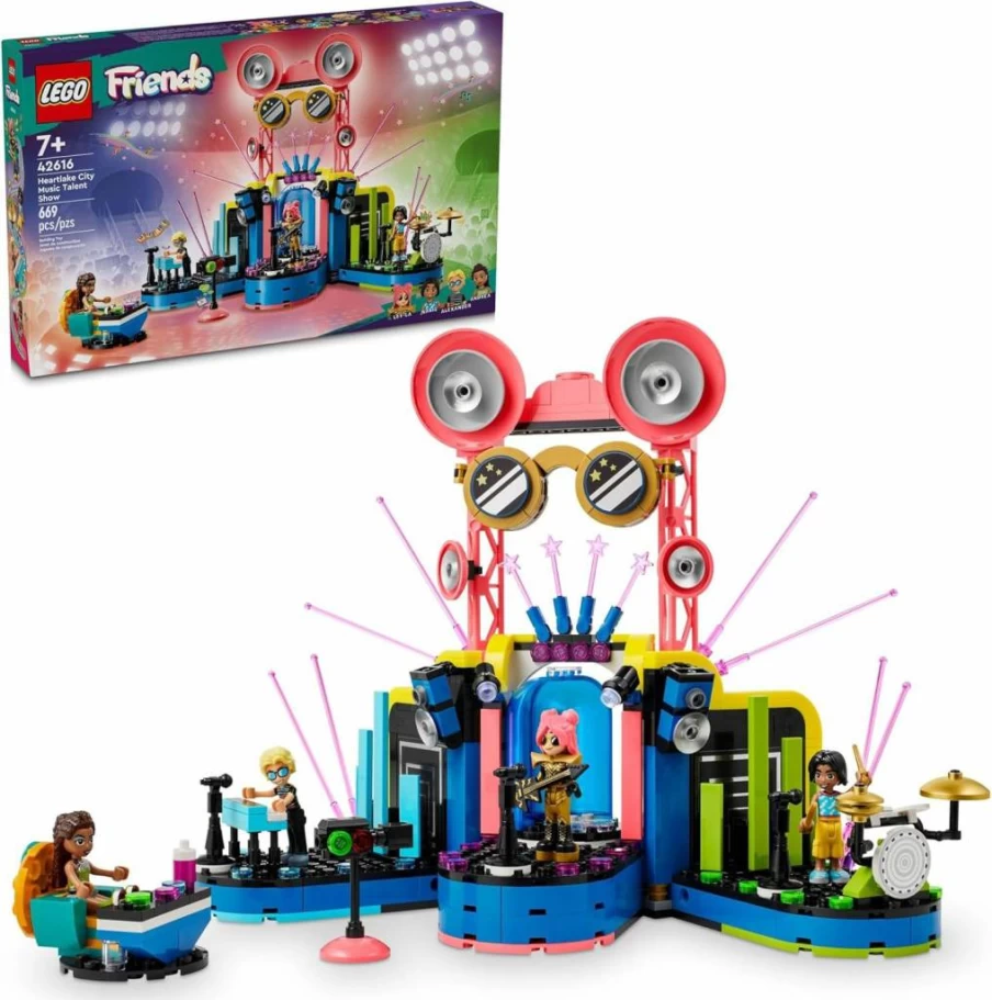 LEGO Friends 42616 Heartlake City Music Talent Show Building Kit with 4 Mini-Doll Characters, Creative Social-Emotional Learning Toy for Kids Ages 7+, Ideal Musical Gift for Girls and Boys