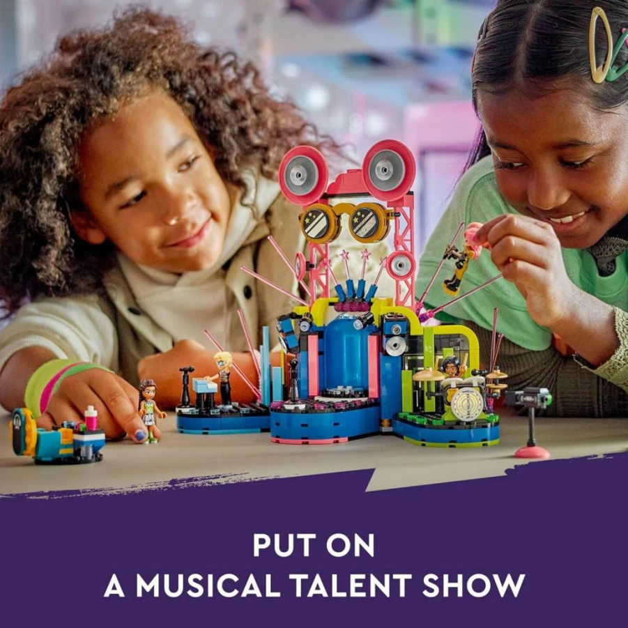LEGO Friends 42616 Heartlake City Music Talent Show Building Kit with 4 Mini-Doll Characters, Creative Social-Emotional Learning Toy for Kids Ages 7+, Ideal Musical Gift for Girls and Boys
