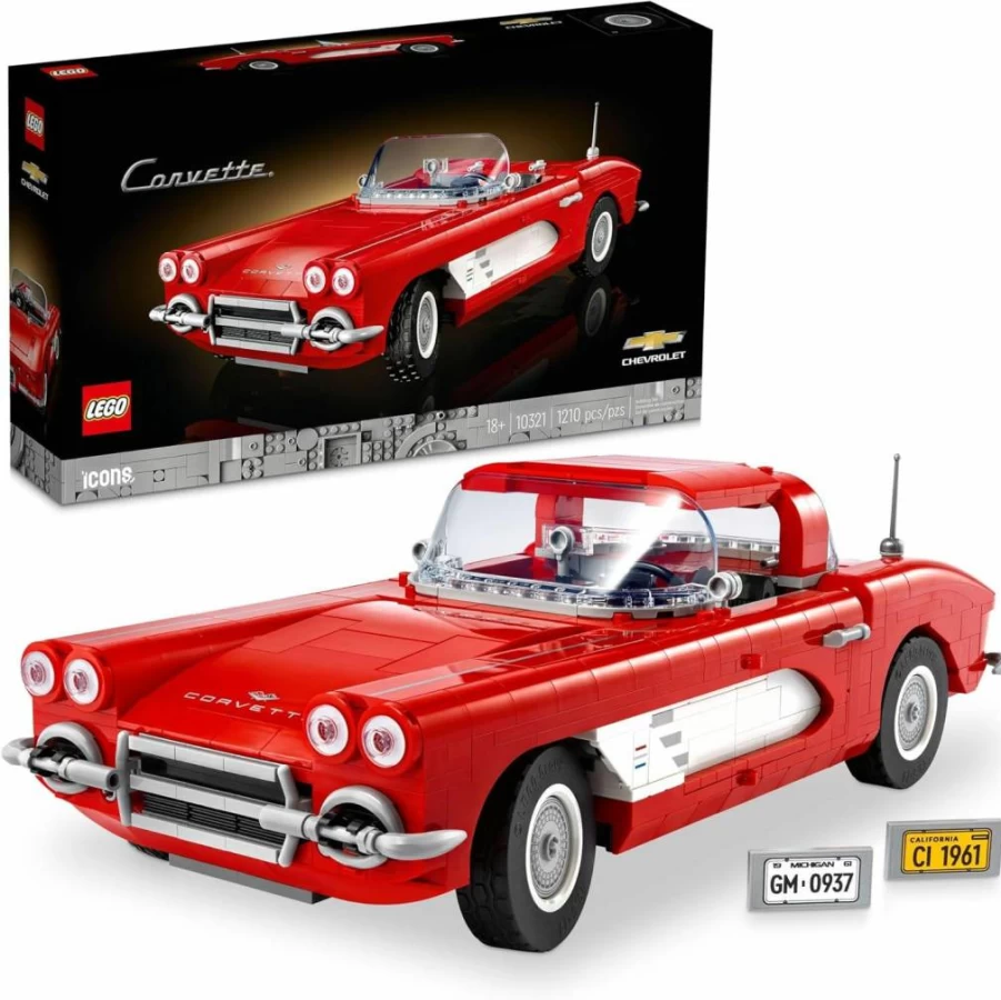 LEGO Icons Chevrolet Corvette 10321 Buildable Model Car Kit for Adults – DIY Classic Sports Car Set, Collectible Gift for Car Lovers, Him & Her, Ages 18+
