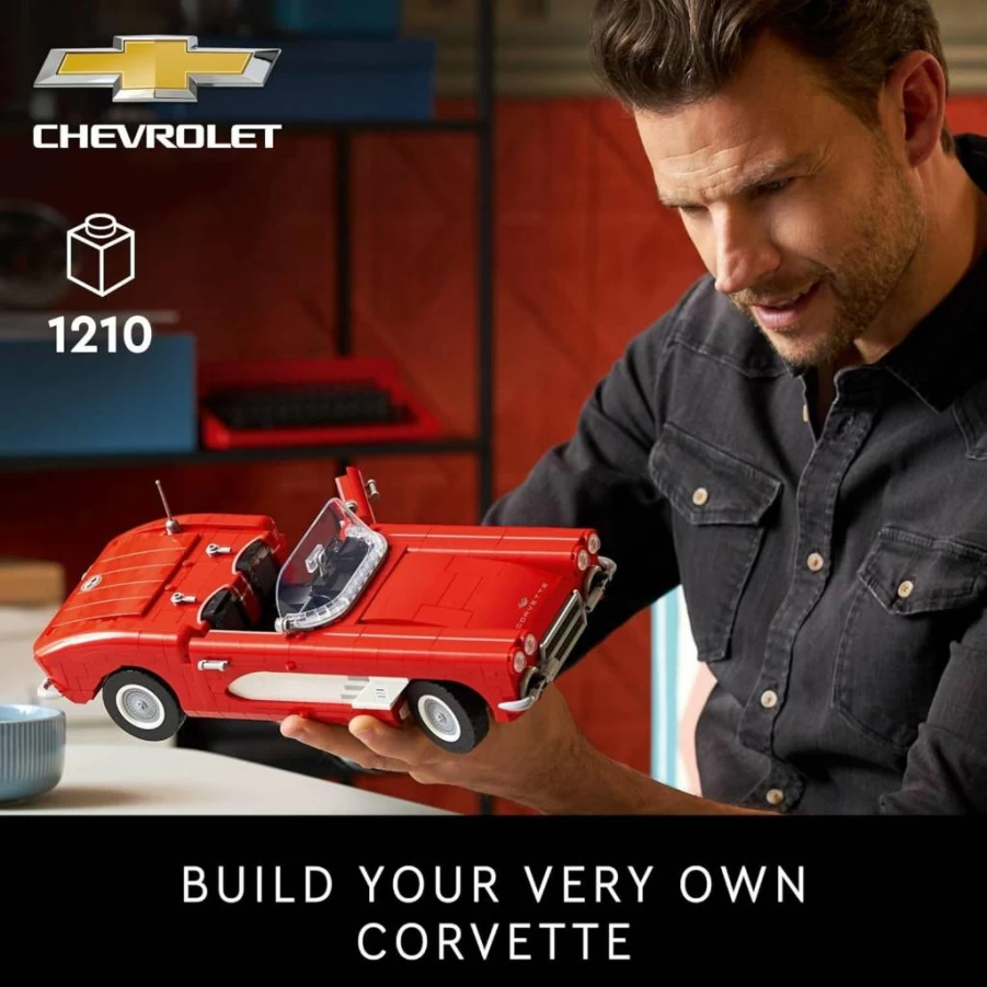 LEGO Icons Chevrolet Corvette 10321 Buildable Model Car Kit for Adults – DIY Classic Sports Car Set, Collectible Gift for Car Lovers, Him & Her, Ages 18+