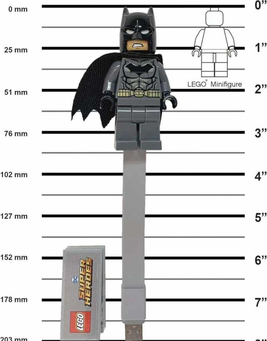 IQ LEGO DC Super Heroes Batman USB Rechargeable Book Light for Kids (Ages 6+) - CL20 Model with Built-in Reading Lamp