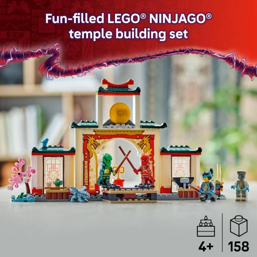 LEGO Ninjago Spinjitzu Temple Building Set 71831 with 4 Minifigures - Kids Ninja Toy for Boys & Girls Ages 4+ - Creative Birthday Gift Idea