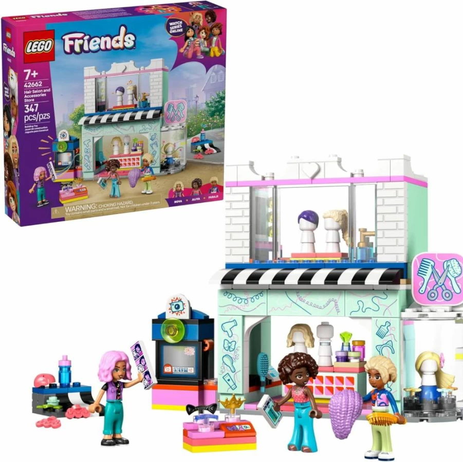 LEGO Friends 42662 Hair Salon Building Set with 3 Mini-Dolls, Creative Play Toy for Kids Ages 7+, Perfect Birthday Gift for Girls and Boys