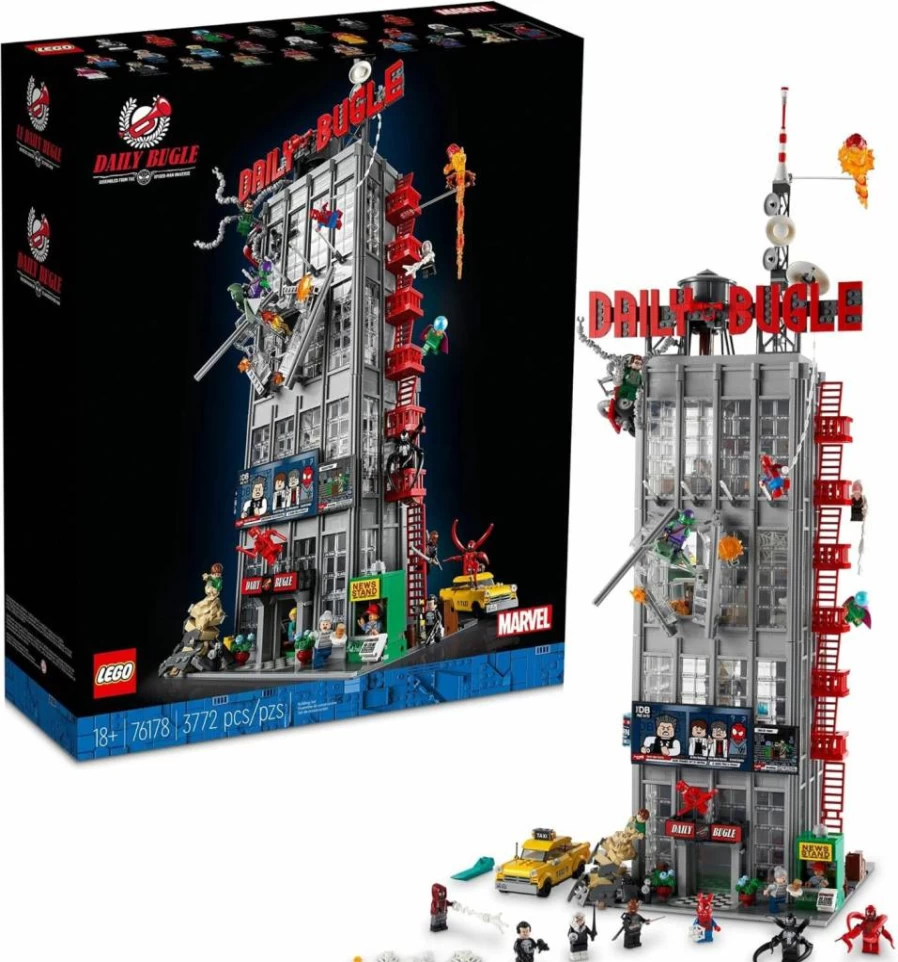 LEGO Marvel Spider-Man Daily Bugle 76178 Building Set with 25 Minifigures – Collectible Adult Gift Featuring Spider-Verse Characters Like Peter Parker, Venom & Spider-Gwen