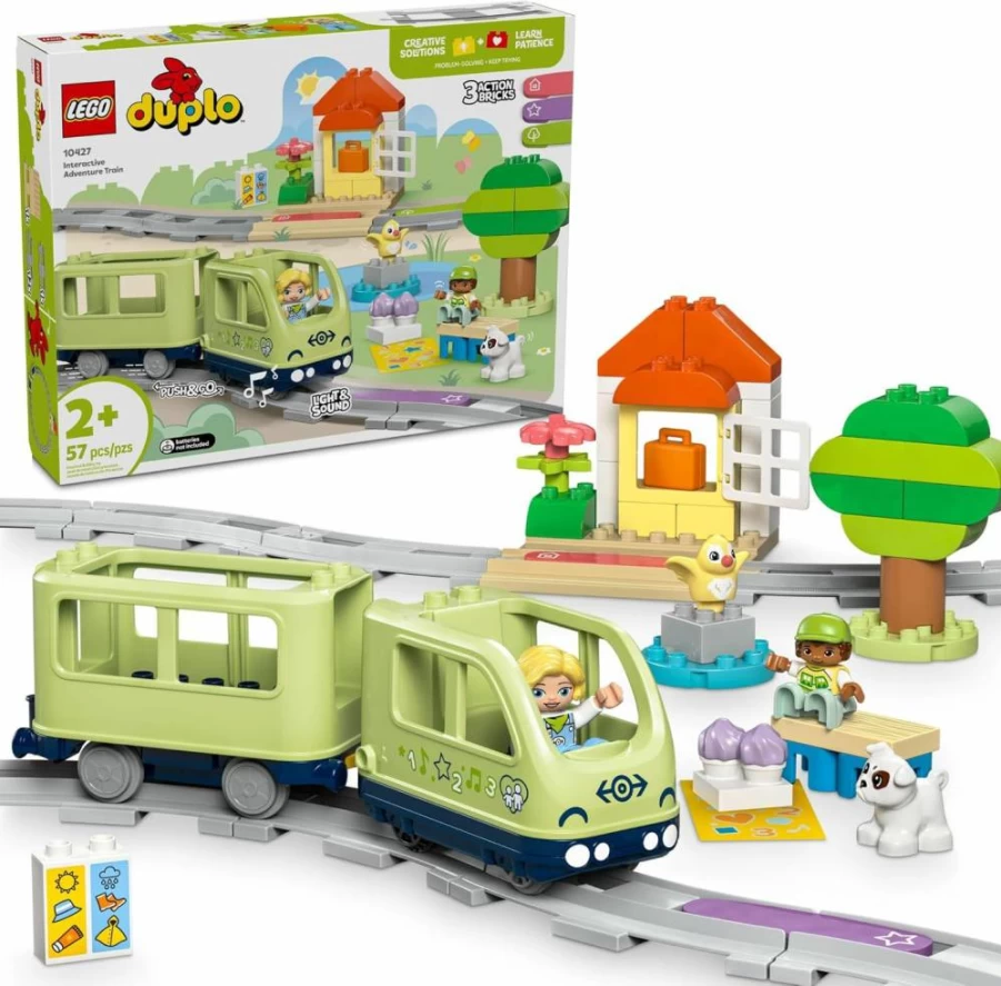 LEGO DUPLO Interactive Adventure Train Set 10427 - Toddler Building Toy with Lights & Sounds, Educational Gift for Kids Ages 2+ (Birthdays & Holidays)