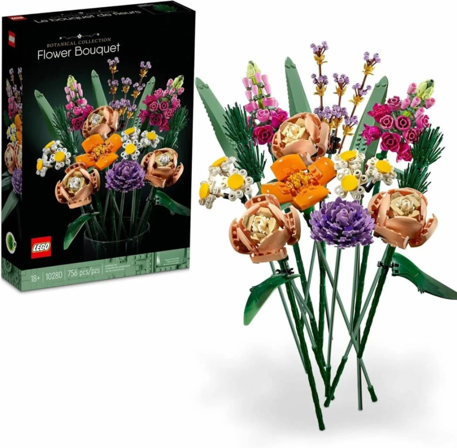 LEGO Icons 10280 Flower Bouquet Building Kit - Creative Artificial Flowers for Home, Office & Table Decor - Unique Gift for Adults, Graduation & Display - Ages 18+