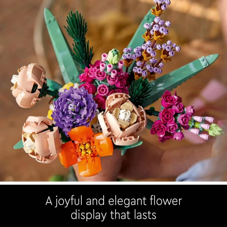 LEGO Icons 10280 Flower Bouquet Building Kit - Creative Artificial Flowers for Home, Office & Table Decor - Unique Gift for Adults, Graduation & Display - Ages 18+