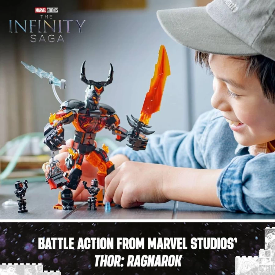 LEGO Marvel Thor vs Surtur Building Set 76289 with Thor Minifigure, Super Hero Toy for Kids Ages 8+, Avengers Construction Playset Gift for Boys and Girls