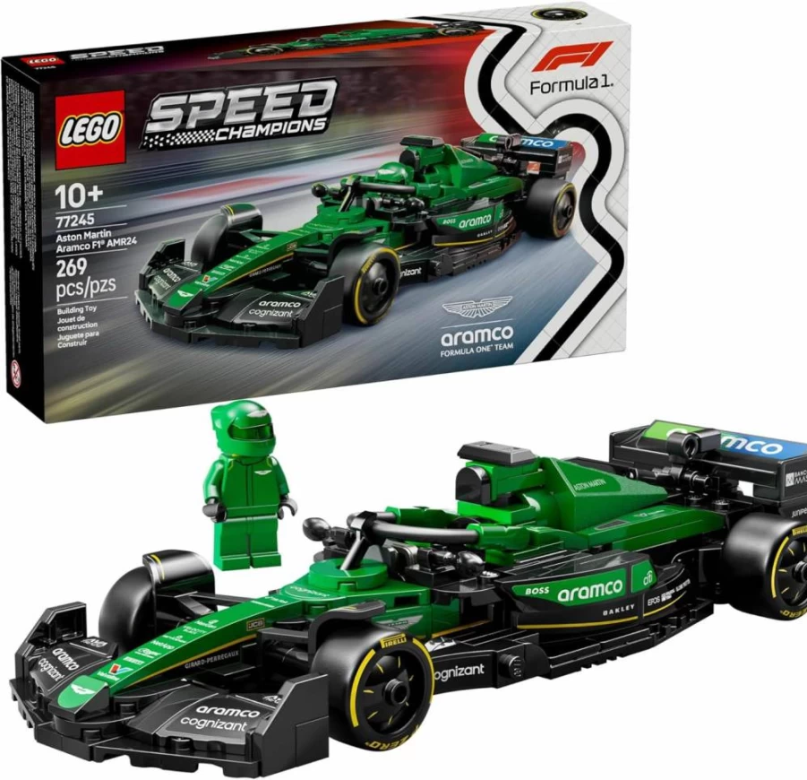 LEGO Speed Champions Aston Martin Aramco F1 AMR24 Race Car Building Set 77245 - Toy Car for Kids Ages 10+, Creative Gift for Boys & Girls, F1 Fans Birthday Present