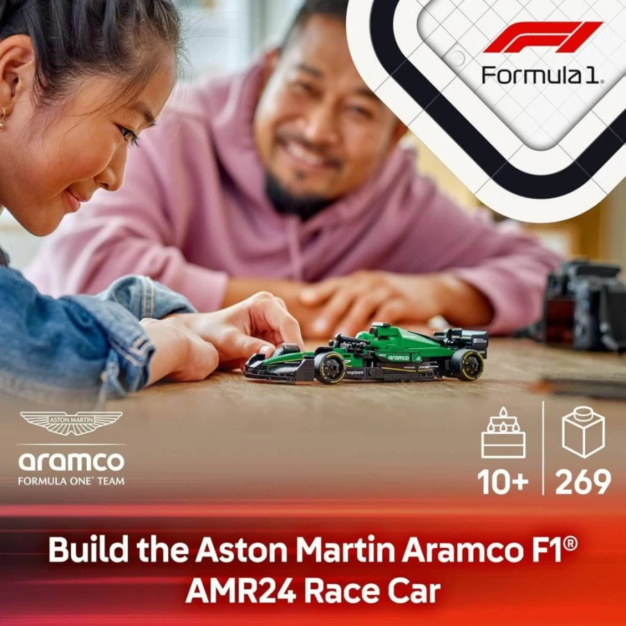 LEGO Speed Champions Aston Martin Aramco F1 AMR24 Race Car Building Set 77245 - Toy Car for Kids Ages 10+, Creative Gift for Boys & Girls, F1 Fans Birthday Present