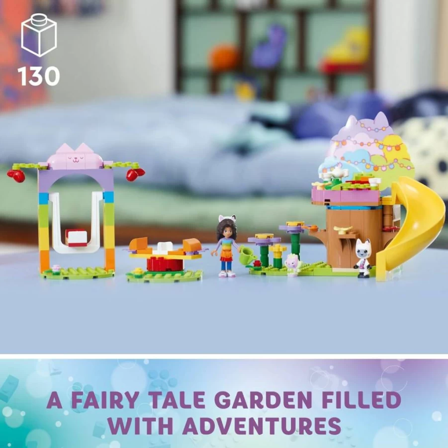 LEGO Gabby's Dollhouse Kitty Fairy's Garden Party Building Set 10787 with Treehouse, Swing, Slide & Merry-Go-Round, Includes Gabby & Pandy Paws Figures, Creative Sensory Toy for Kids Ages 4+