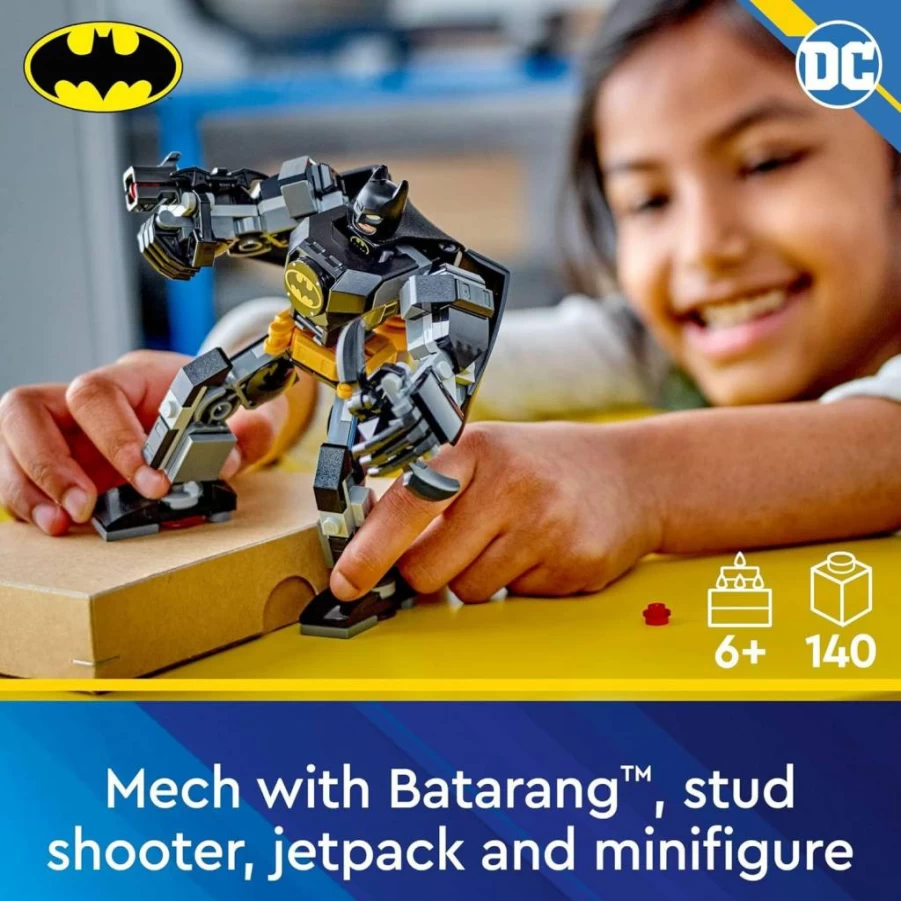 LEGO DC Batman Mech Armor 76270: Super Hero Robot Action Figure Set with Batman Minifigure, Creative Gift for Kids & Collectors Ages 6+