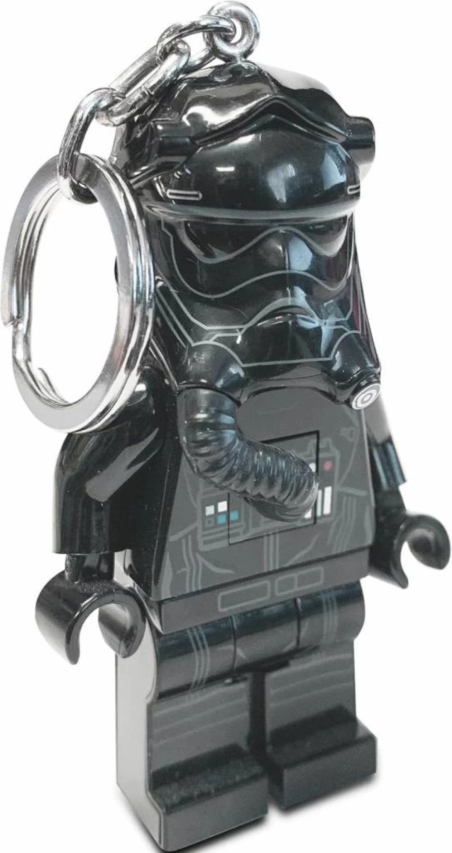 IQ Star Wars Tie Fighter Pilot Keychain - 3 Inch Tall Collectible Lego Style Light Up Figure (KE113)