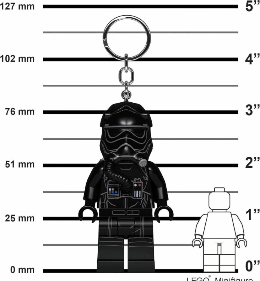 IQ Star Wars Tie Fighter Pilot Keychain - 3 Inch Tall Collectible Lego Style Light Up Figure (KE113)