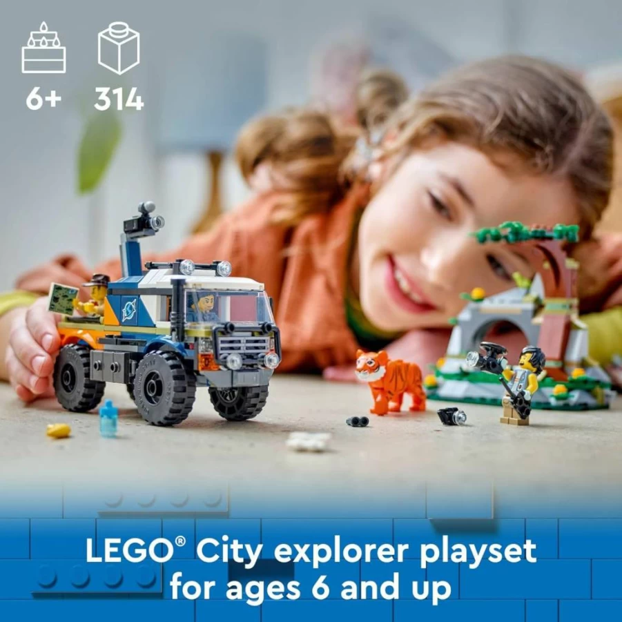 LEGO City Jungle Explorer Off-Road Truck 60426 Toy Building Set with 3 Minifigures & Tiger Figure, Kids Ages 6+ Creative Play, Birthday Gift Idea