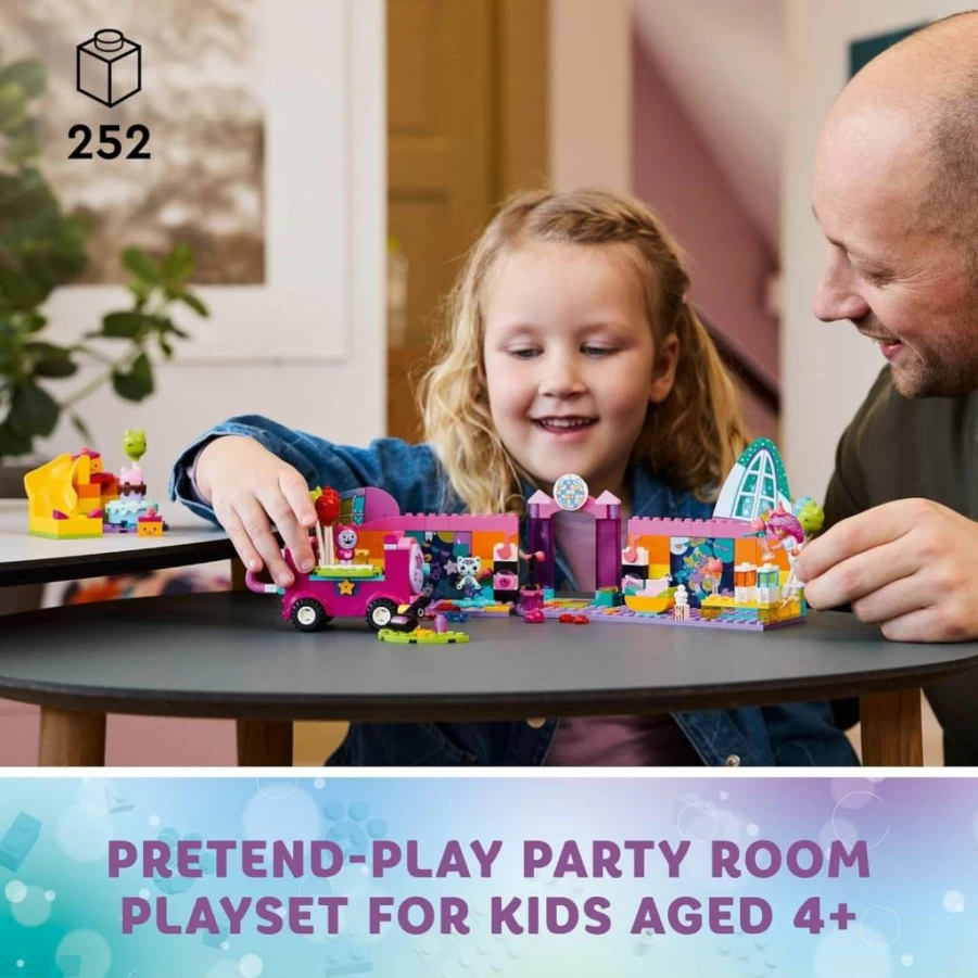 LEGO Gabby's Dollhouse Party Room Disco Playset 10797 - DJ Toy with Slide, Pink Car & Animal Figures, Creative Role Play for Kids Ages 4+