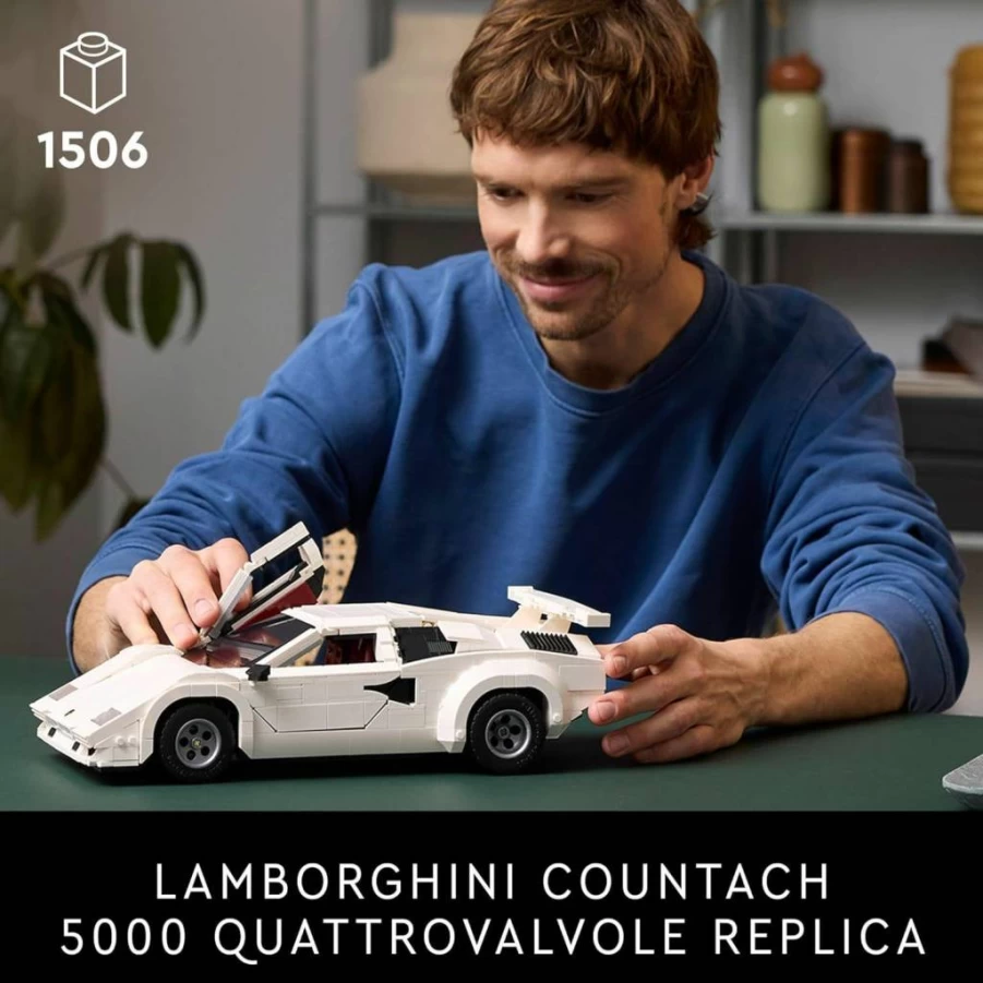 LEGO Icons Lamborghini Countach 5000 Quattrovalvole 10337 Building Set for Adults - Collectible Model Car Kit with Scissor Doors & V12 Engine, Advanced DIY Construction Toy for Ages 18+