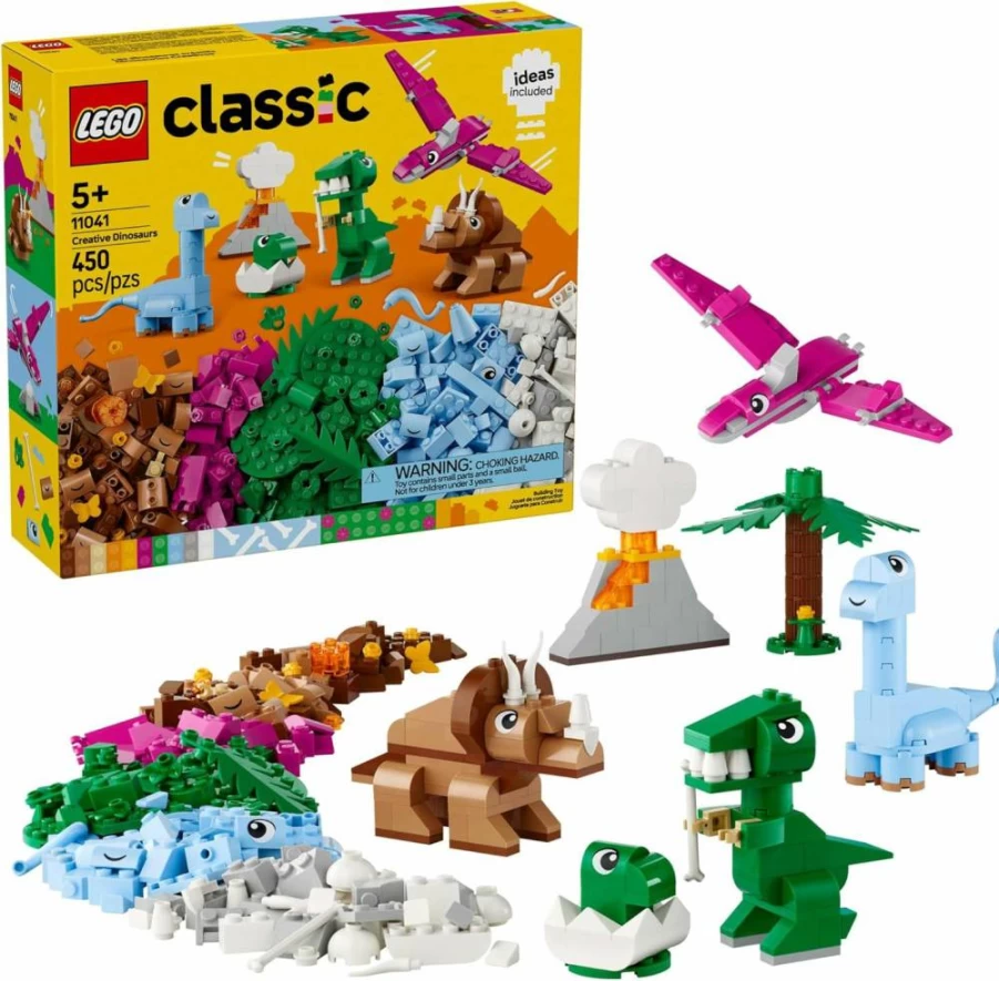 LEGO Classic Creative Dinosaurs Building Blocks Set - Educational STEM Toy for Kids Ages 5+ | Birthday Gift for Boys & Girls | Preschool Learning Kit (11041)