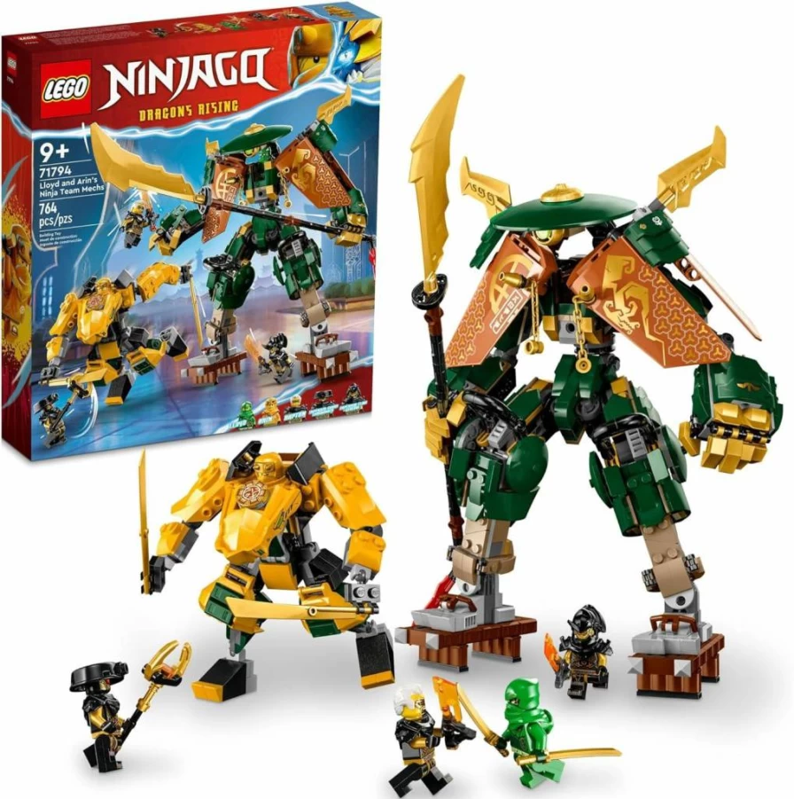 LEGO Ninjago 71794 Lloyd & Arin's Ninja Team Mechs Building Set with 2 Battle Mechs & 5 Minifigures, Creative Gift for Kids Ages 9+ Who Love Ninja Adventures