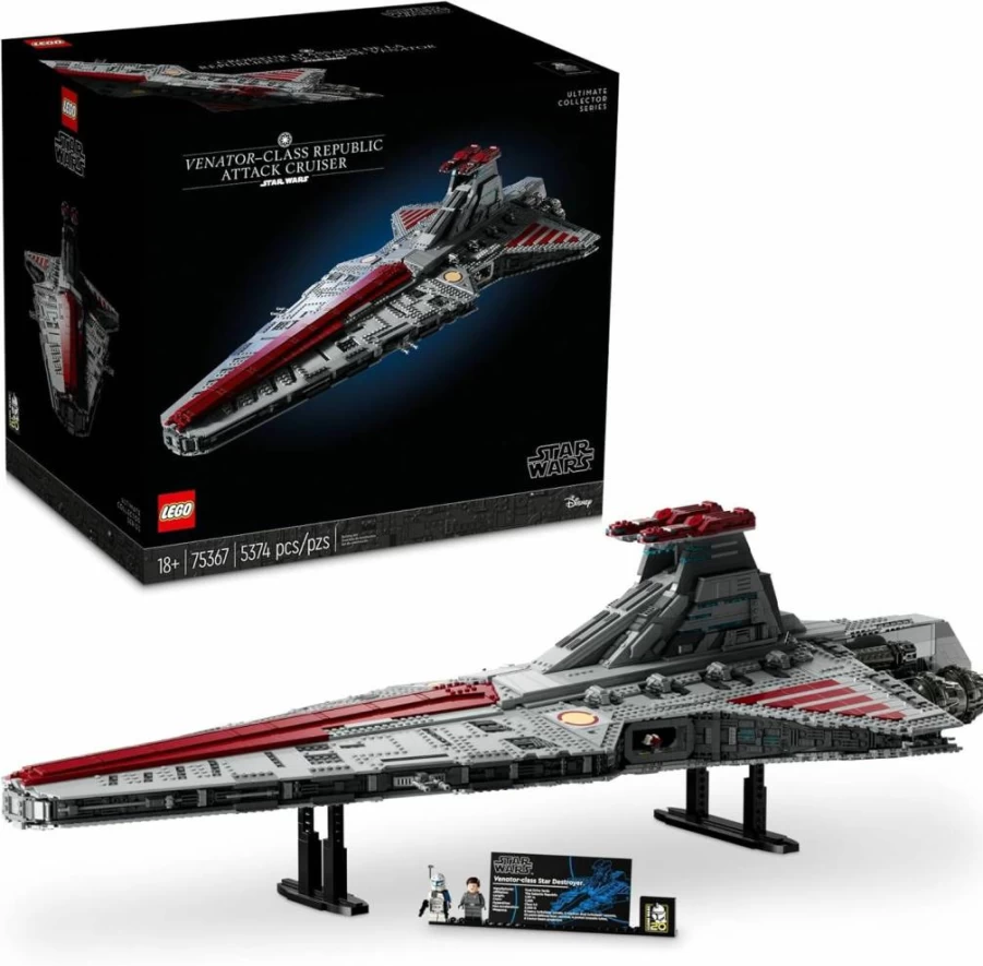LEGO Star Wars Venator-Class Republic Attack Cruiser 75367 Building Set with Captain Rex Minifigure | Ultimate Collector Series Clone Wars Model for Fans | May The 4th Gift & Stress Relief Activity