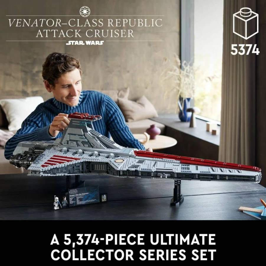 LEGO Star Wars Venator-Class Republic Attack Cruiser 75367 Building Set with Captain Rex Minifigure | Ultimate Collector Series Clone Wars Model for Fans | May The 4th Gift & Stress Relief Activity