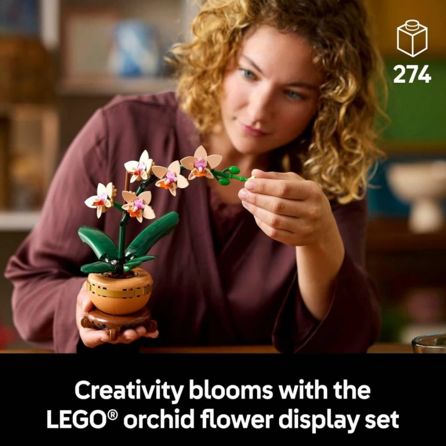 LEGO Botanical Collection Mini Orchid Building Kit 10343 - Artificial Plant for Home & Office Decor, Creative Gift for Adults, Graduation Present, Desk & Tabletop Decoration