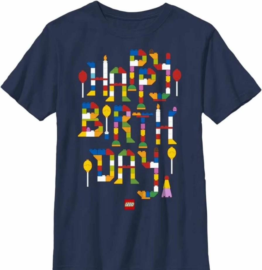 Fifth Sun Boys' Lego Birthday Building Blocks Graphic Short Sleeve T-Shirt