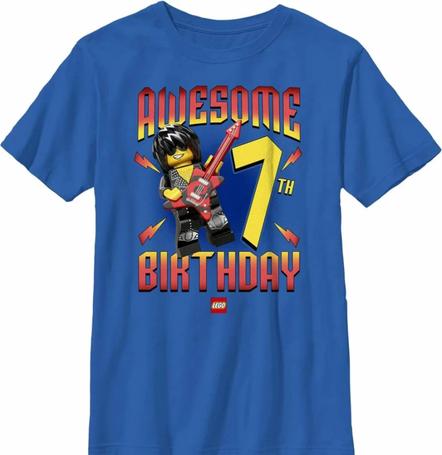 Fifth Sun Boys Lego Birthday Graphic Short Sleeve T-Shirt - Iconic 7 Year Old Kids Tee