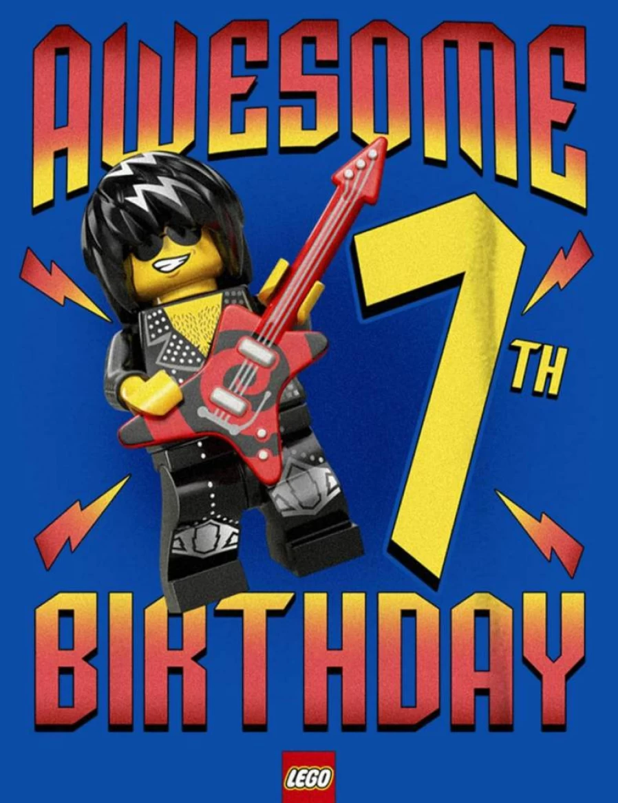 Fifth Sun Boys Lego Birthday Graphic Short Sleeve T-Shirt - Iconic 7 Year Old Kids Tee