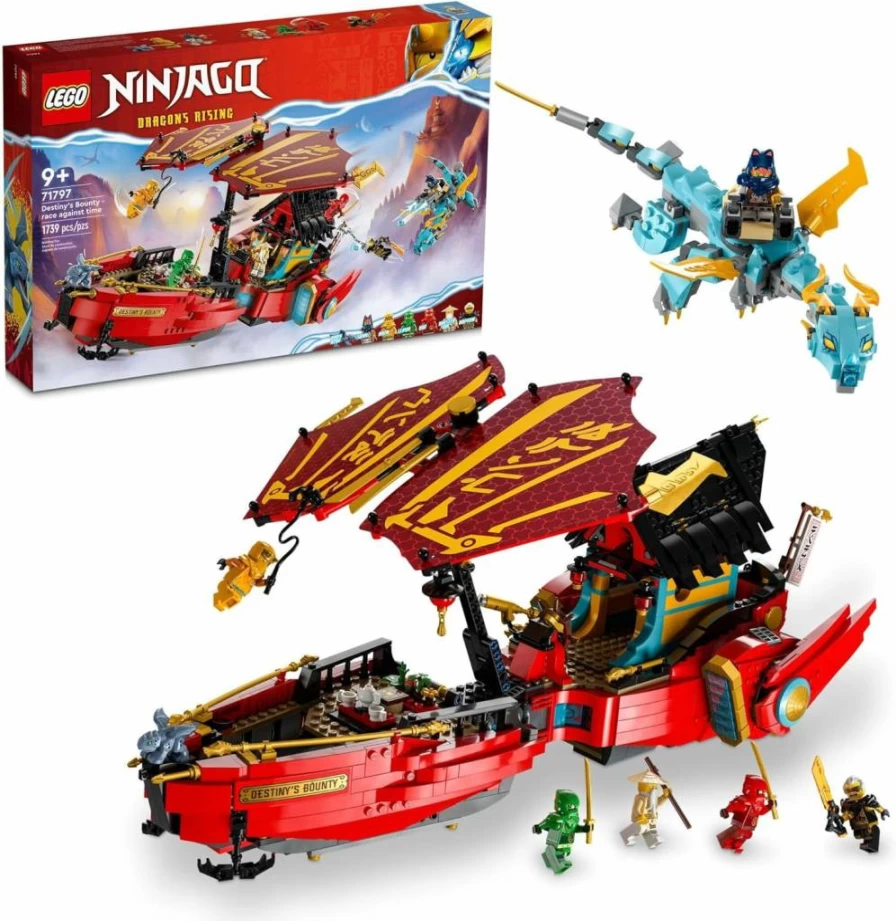 LEGO Ninjago 71797 Destiny's Bounty Airship with 2 Dragons & 6 Minifigures Building Toy Set for Kids Ages 9+