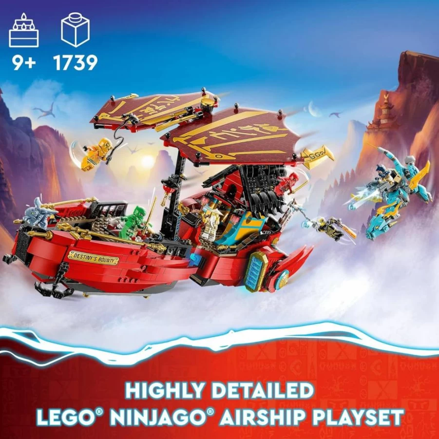 LEGO Ninjago 71797 Destiny's Bounty Airship with 2 Dragons & 6 Minifigures Building Toy Set for Kids Ages 9+