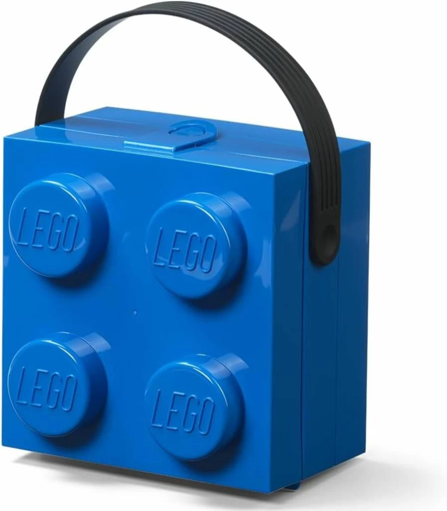 Room Copenhagen LEGO Storage Box with Handle - Portable Translucent Light Green Organizer for Toys and Accessories