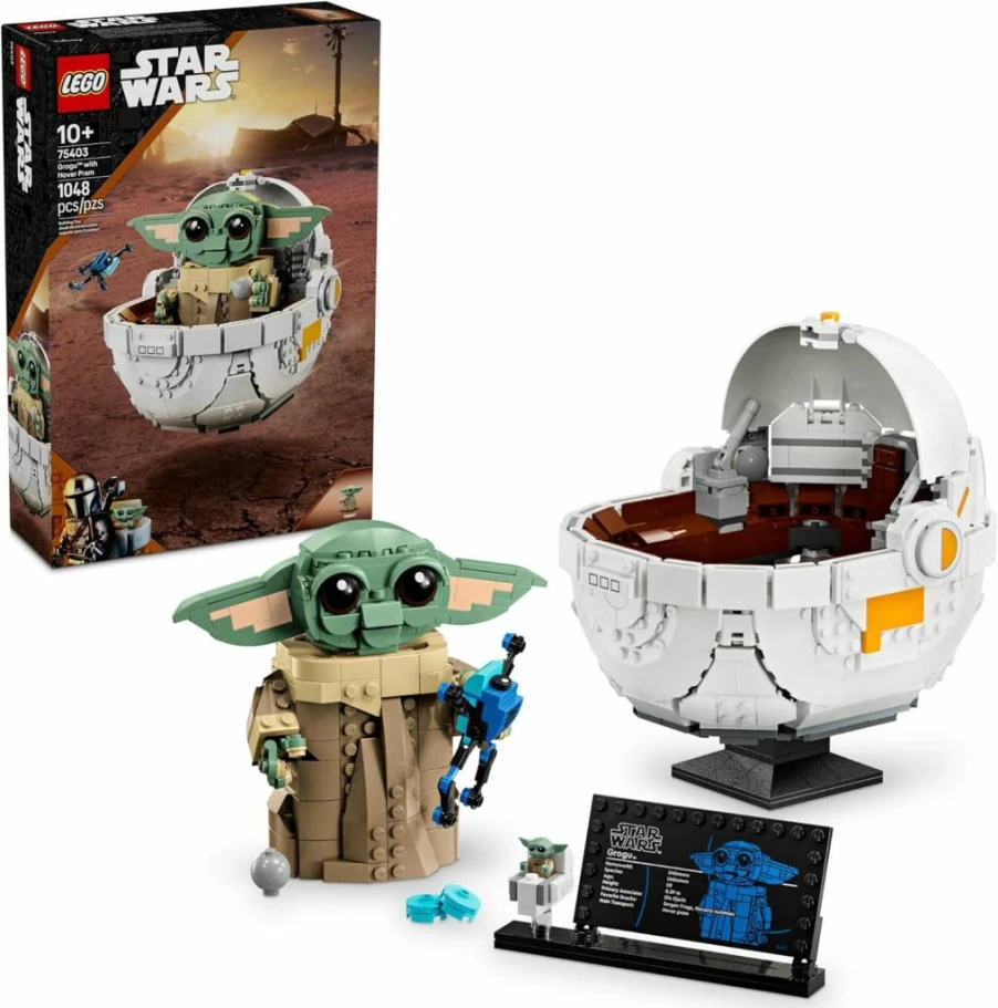 LEGO Star Wars The Mandalorian Grogu Building Set 75403 with Hover Pram Toy for Kids Ages 10+ | Creative Birthday Gift for Boys and Girls | Star Wars Collectible Model Kit
