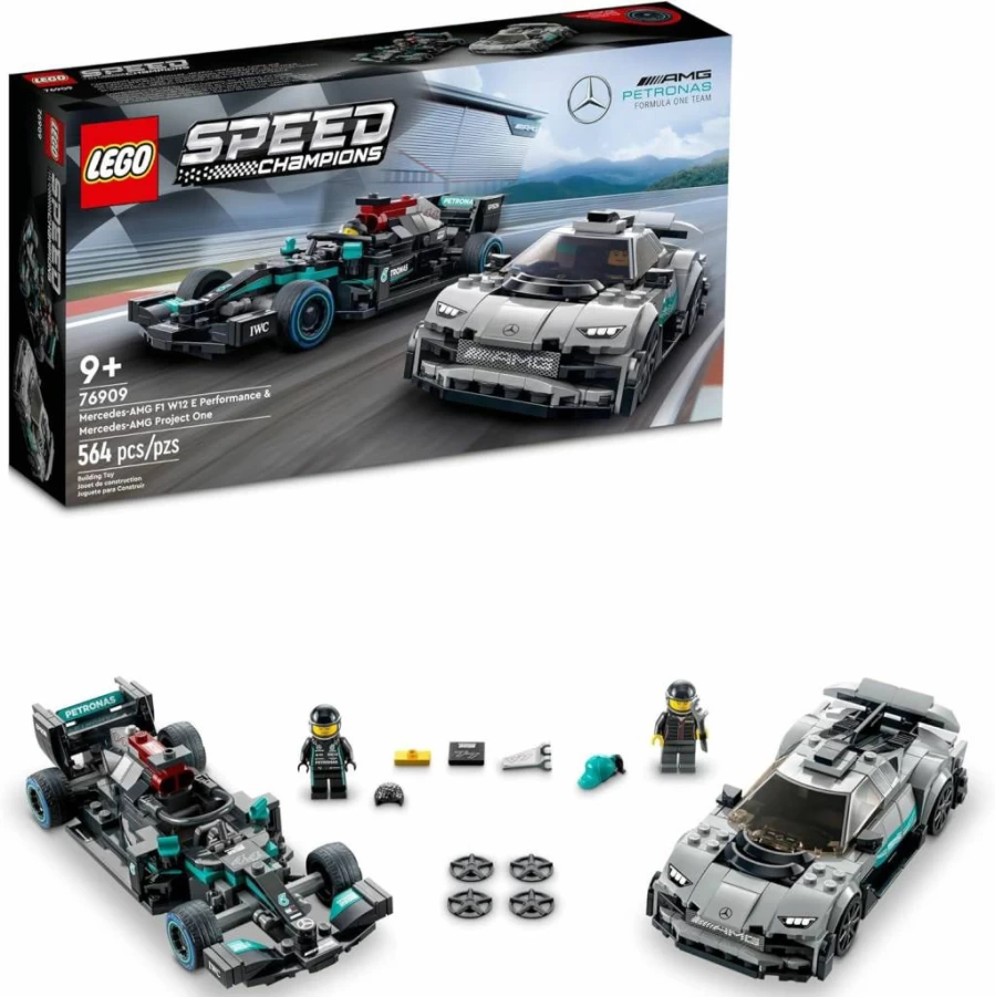 LEGO Speed Champions Mercedes-AMG F1 W12 E Performance & Project One Building Set 76909, Race Car Model Kit for Kids, Teens, and Adult Collectors