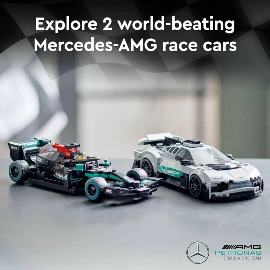 LEGO Speed Champions Mercedes-AMG F1 W12 E Performance & Project One Building Set 76909, Race Car Model Kit for Kids, Teens, and Adult Collectors
