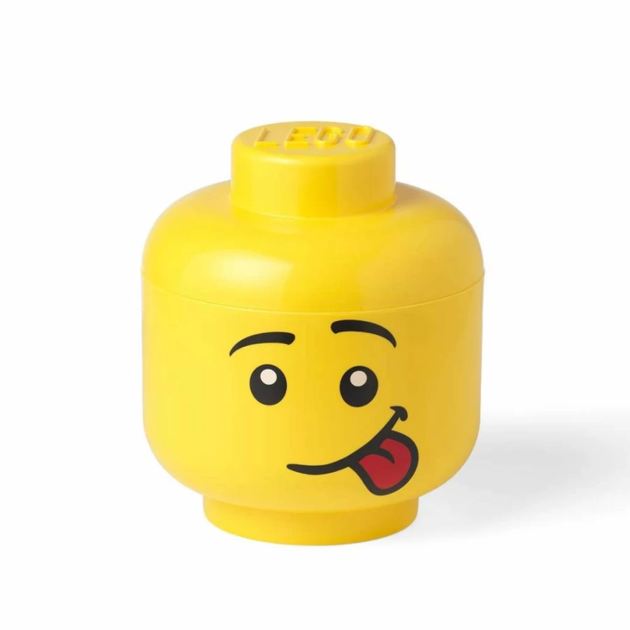 LEGO Storage Heads Stackable Organizer Bin for Kids Toys - Large Buildable Container Holds 500 Bricks, 9.45 x 9.45 x 10.67 Inches, Silly Design by Room Copenhagen