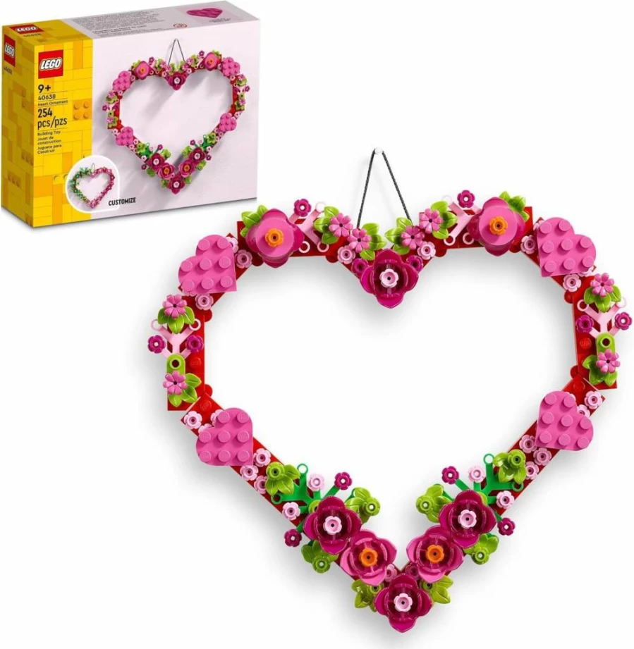 LEGO 40638 Heart Ornament Building Kit - Creative Wall Decor Toy for Kids Ages 9+, Perfect Gift for Boys and Girls - DIY Arts & Crafts Home Decoration Set