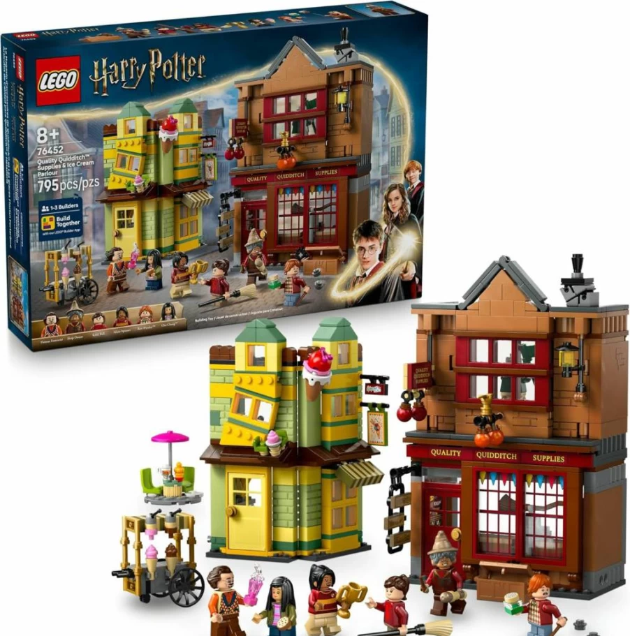 LEGO Harry Potter Diagon Alley Quidditch Supplies & Ice Cream Parlour Building Set 76452 - Collectible Toy Gift for Kids Boys Girls Ages 8+