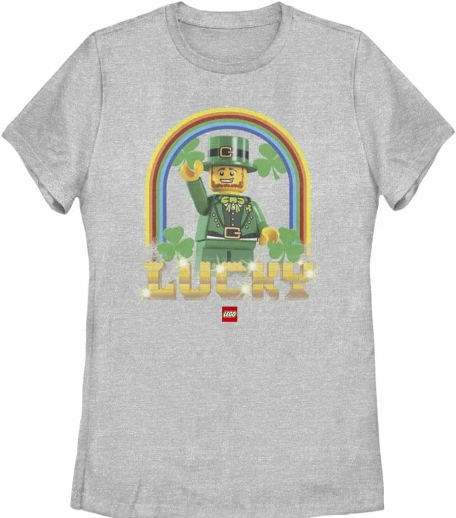 Fifth Sun Women's Short Sleeve T-Shirt - Lego Iconic Raining Luck Graphic Heather Tee